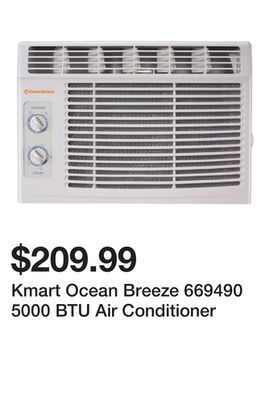 Kmart Kmart ocean breeze 669490 5000 btu air conditioner offer