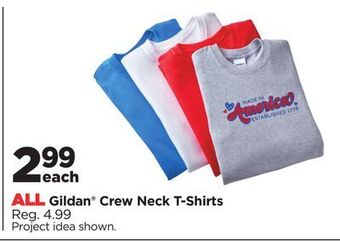Michaels All gildan® crew neck t-shirts offer