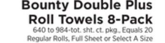 ShopRite Double plus roll towels 8-pack offer