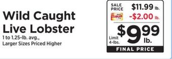 ShopRite Wild caught live lobster offer