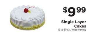 ShopRite Single layer cakes offer