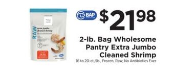 ShopRite 2-lb. bag extra jumbo cleaned shrimp offer