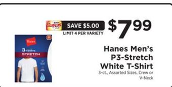 ShopRite Men's p3-stretch white t-shirt offer