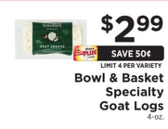 ShopRite Specialty goat logs offer