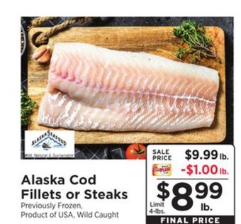 ShopRite Alaska cod fillets or steaks offer
