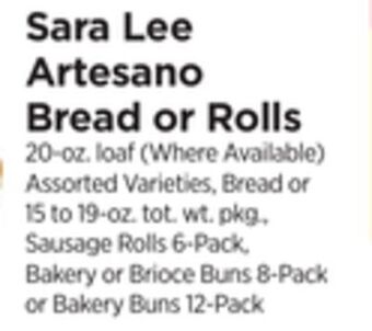 ShopRite Artesano bread or rolls offer