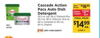 ShopRite Action pacs auto dish detergent offer