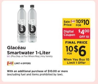 ShopRite Glacéau smartwater 1-liter offer