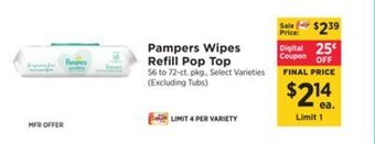 ShopRite Wipes refill pop top offer
