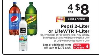 ShopRite Pepsi 2-liter or lifewtr 1-liter offer