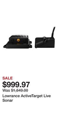 Cabela's Lowrance activetarget live sonar offer