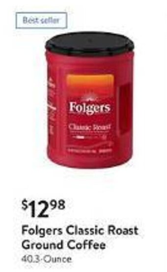Walmart Folgers Classic Roast Ground Coffee 40.3-Ounce offer