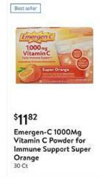 Walmart Emergen-C 1000Mg Vitamin C Powder for Immune Support Super Orange 30 Ct offer