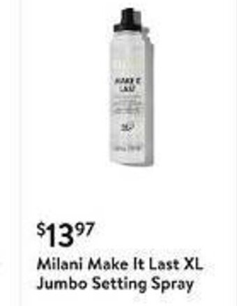 Walmart Milani Make It Last XL Jumbo Setting Spray offer