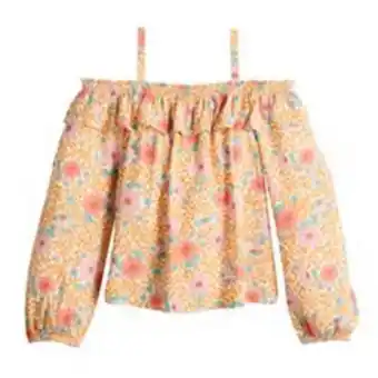 Kohl's Girls 6-20 so® off-the-shoulder ruffled top in regular & plus size offer