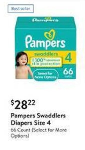 Walmart Pampers Swaddlers Diapers Size 4 offer
