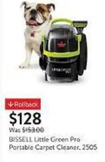 Walmart BISSELL Little Green Pro Portable Carpet Cleaner, 2505 offer