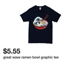 Five Below Great wave ramen bowl graphic tee offer