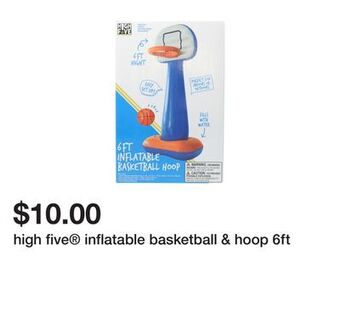 High five® inflatable basketball & hoop 6ft