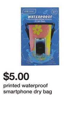 Five Below Printed waterproof smartphone dry bag offer