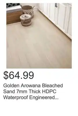 Costco Golden arowana bleached sand 7mm thick hdpc waterproof engineered wood flooring with attached 1mm pad included offer