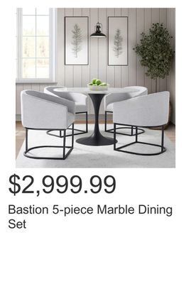 Costco Bastion 5-piece marble dining set offer