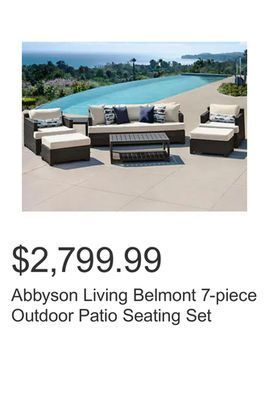 Costco Abbyson living belmont 7-piece outdoor patio seating set offer