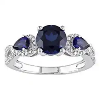 Kohl's Stella grace sterling silver lab-created blue sapphire & 1/6 carat t.w. diamond 3-stone infinity ring offer