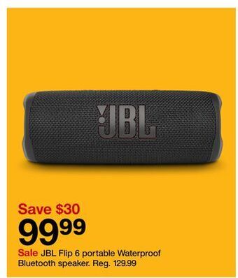 Target Jbl flip 6 portable waterproof bluetooth speaker offer