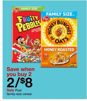 Target Post family-size cereal offer