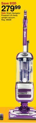 Target Shark navigator powered lift-away upright vacuum offer