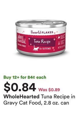 Petco Tuna recipe in gravy cat food, 2.8 oz. can offer