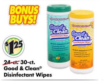 Dollar Tree Good & clean® disinfectant wipes offer