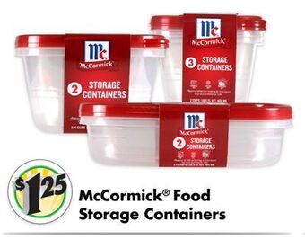 Dollar Tree Mccormick® food storage containers offer