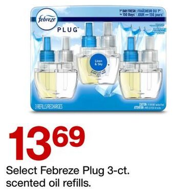 Target Select febreze plug 3-ct. scented oil refills offer