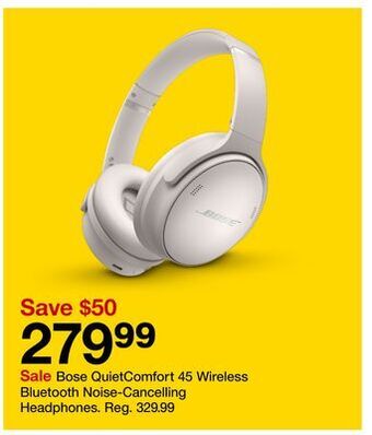 Target Bose quietcomfort 45 wireless bluetooth noise-cancelling headphones offer