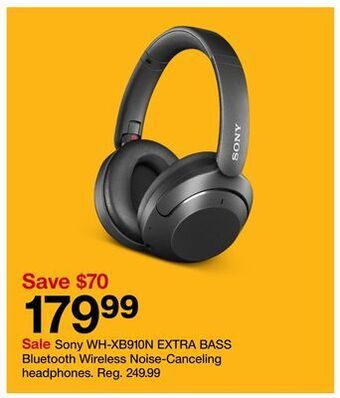 Target Sony wh-xb910n extra bass bluetooth wireless noise-canceling headphones offer