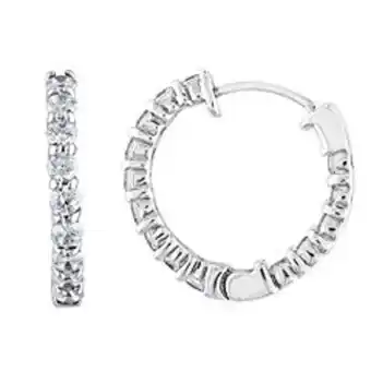 Kohl's 14k white gold 2 carat t.w. diamond hoop earrings offer