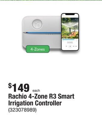 The Home Depot Rachio 4-zone r3 smart irrigation controller offer