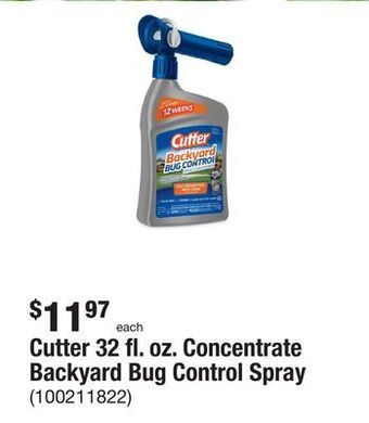 The Home Depot Cutter 32 fl. oz. concentrate backyard bug control spray offer