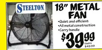 Ollie's Steelton 18 metal fan offer