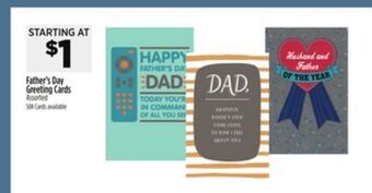 Dollar General Father's day greeting cards offer