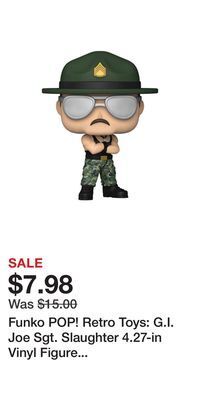 Game Stop Funko pop! retro toys: g.i. joe sgt. slaughter 4.27-in vinyl figure 2022 new york comic con exclusive offer