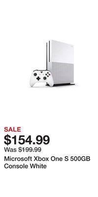 Game Stop Microsoft xbox one s 500gb console white offer