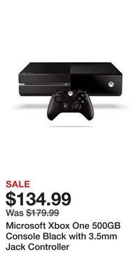 Game Stop Microsoft xbox one 500gb console black with 3.5mm jack controller offer