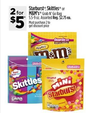 Dollar General Starburst®, skittles® or m&m's offer