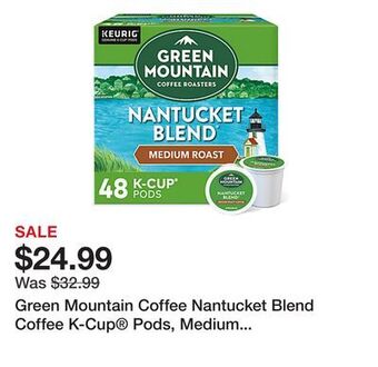 Office Depot Green mountain coffee nantucket blend coffee k-cup® pods, medium roast, classic, box of 48 pods offer