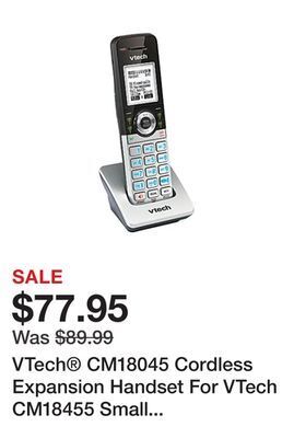 Office Depot Vtech® cm18045 cordless expansion handset for vtech cm18455 small business office phone systems offer
