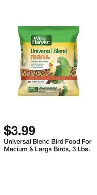 Big Lots Universal blend bird food for medium & large birds, 3 lbs. offer