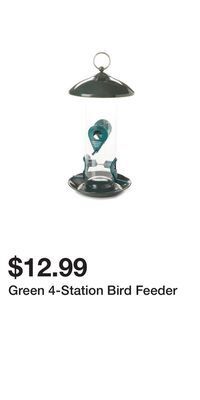 Big Lots Green 4-station bird feeder offer